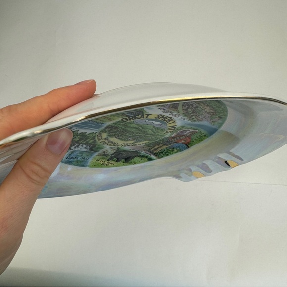 Vtg Ceramic Iridescent Ashtray Souvenir Great Smoky Mts National Park NC TN USA - Picture 6 of 11